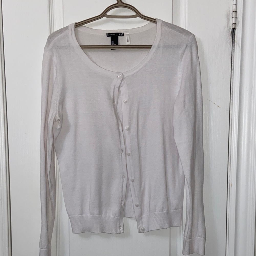 H&M Cream Button-Up Women's Cardigan